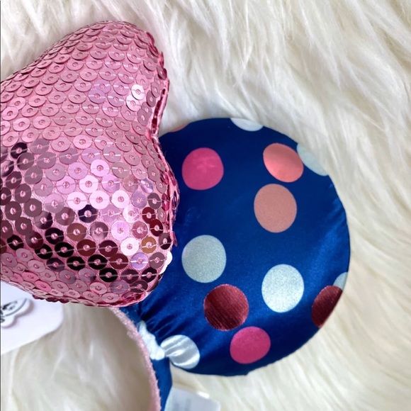 Minnie Mouse Navy Blue Polka Dots Ears - Picture 4 of 8